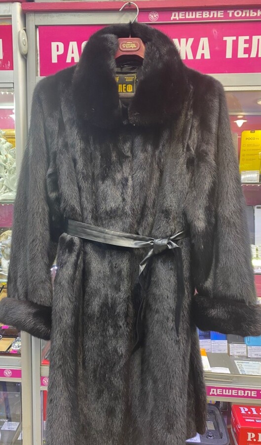 Шуба 44 Норка темно-коричневая